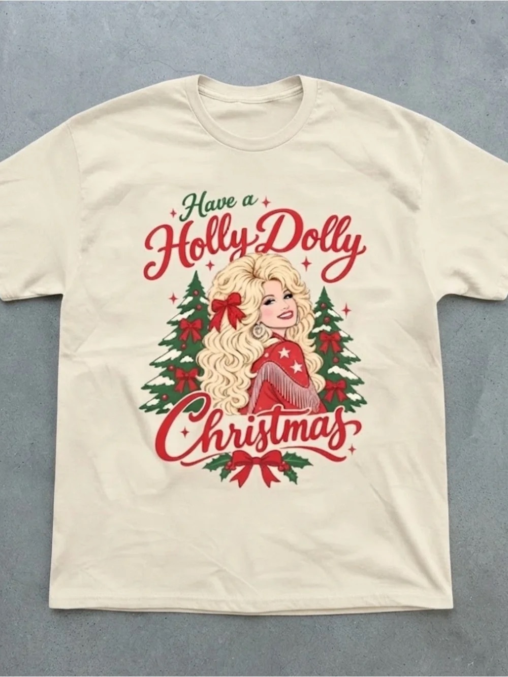 Have a Holly Dolly Christmas Cream Graphic
Gildan T-shirt